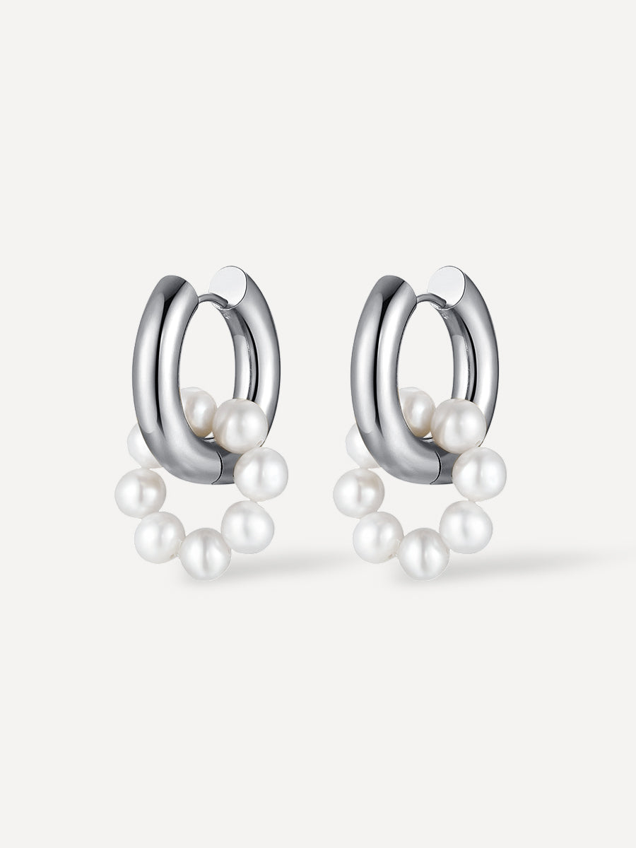 Hoop Earrings with Pearls