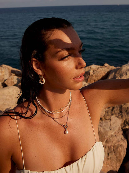 Hoop Earrings with Pearls