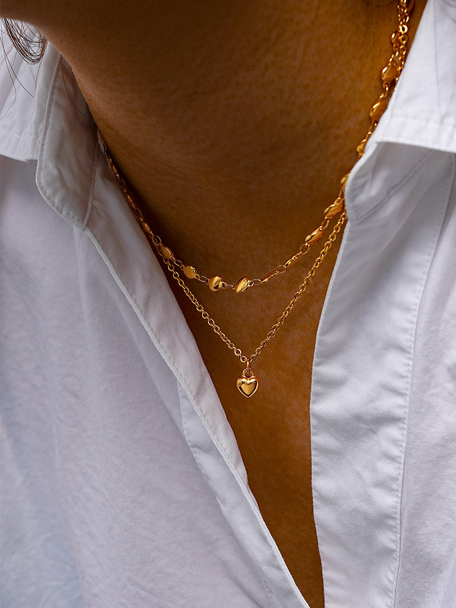 Relief Heart Pendant Necklace