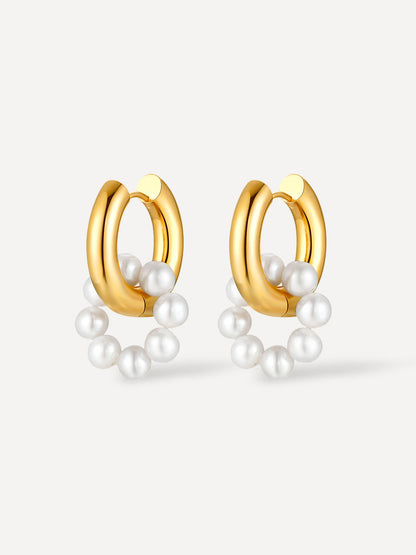 Hoop Earrings with Pearls