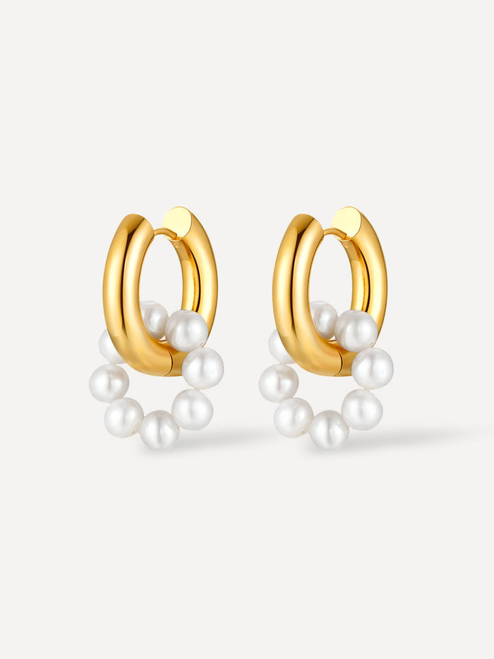 Hoop Earrings with Pearls