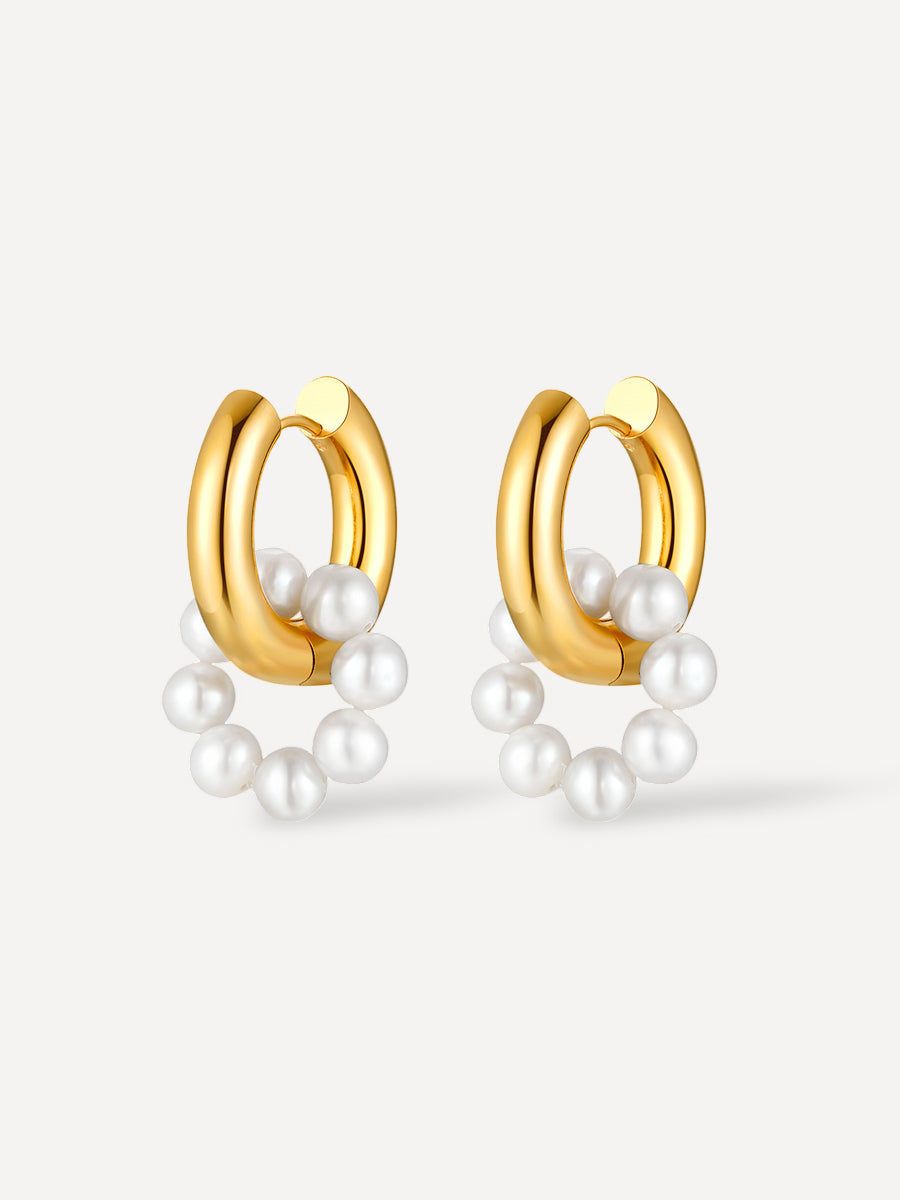 Hoop Earrings with Pearls