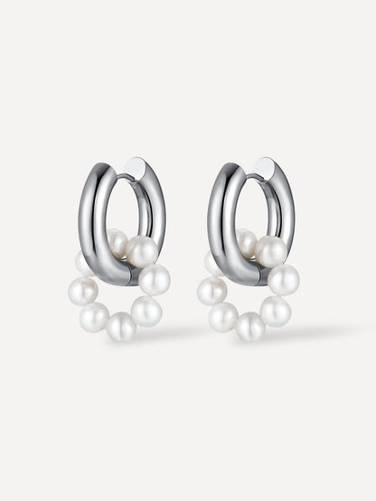 Hoop Earrings with Pearls