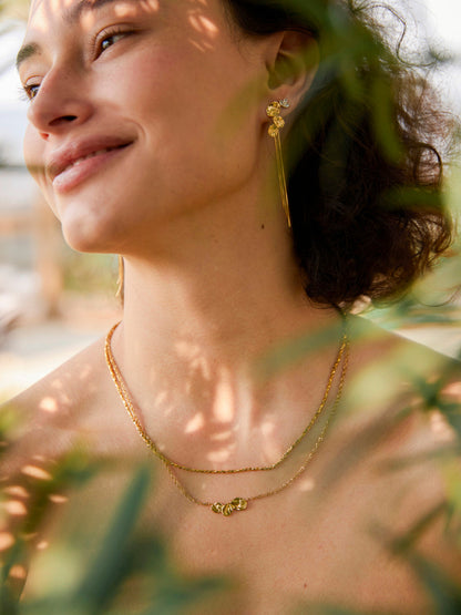 Shimmering Leaf-Shaped Earrings