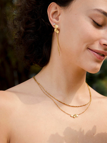 Shimmering Leaf-Shaped Earrings