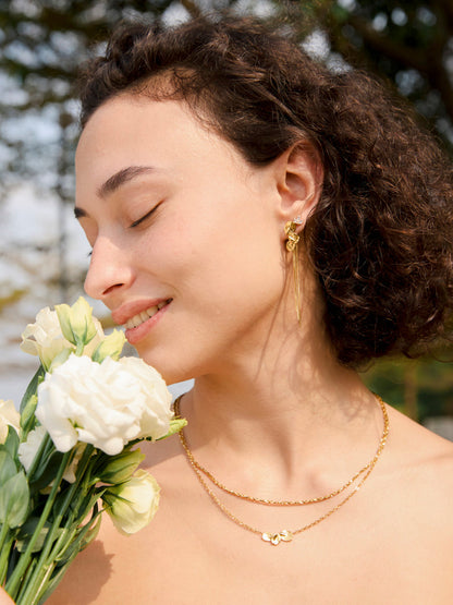 Shimmering Leaf-Shaped Earrings