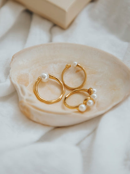 Elegante Anillo De Perlas
