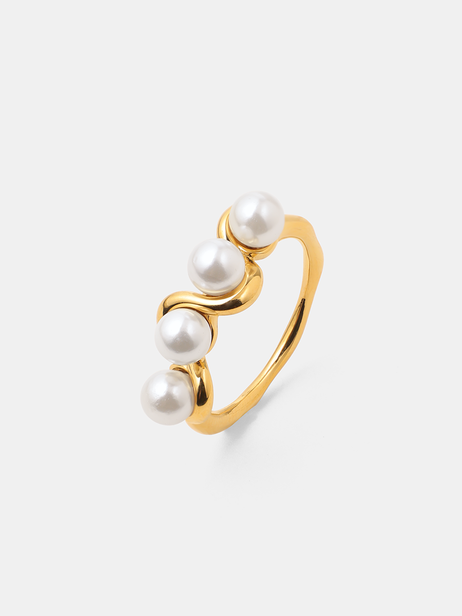 Elegante Anillo De Perlas